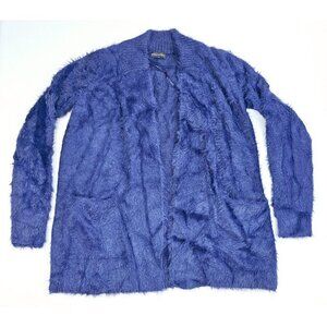 Banana Republic Size Small Women Nacy Faux Fur Long Sleeve Dual Pocket Cardigan